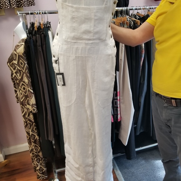Light White Linen Jumpsuit - Picture 2 of 8